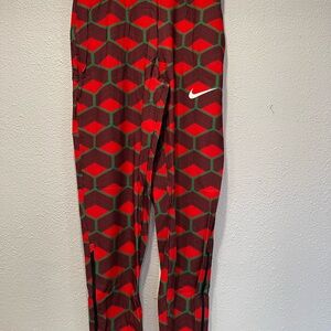 Nike Red and Green Patterned Joggers